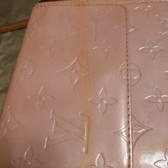 LOUIS VUITTON VINTAGE PINK PURSE WITH MONOGRAMS NEEDS RESTORATION. - Picture 4 of 16